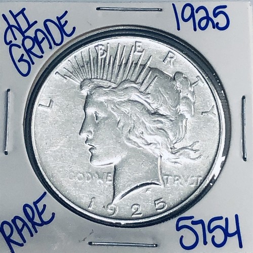 1925 SILVER PEACE DOLLAR AUTHENTIC HI GRADE U.S. MINT COIN FREE SHIPPING 5754