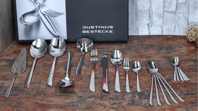 60tlg Twist Komplett-Besteck-Set für 12 Personen Messer Gabel Löffel Edelstahl
