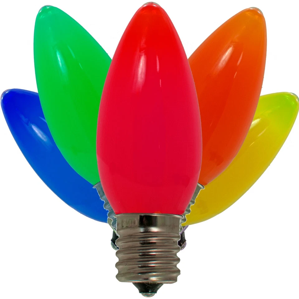 LED Multi-Color Solid Ceramic Light Bulbs, C9 Steady Xmas Lights, 1 Box Of 25 - Image 2 of 4