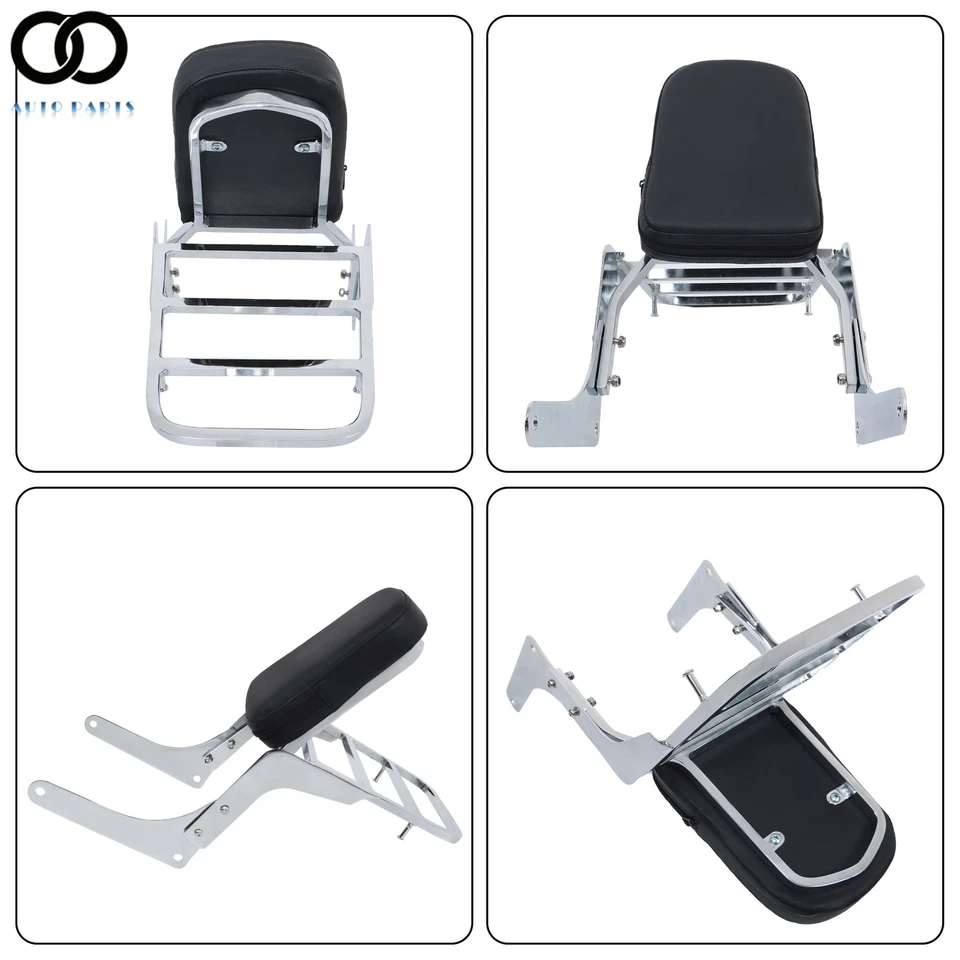 Passenger Backrest Sissy Bar with Luggage Rack For Honda Rebel 250 CA250 CMX250 - Image 4 of 4