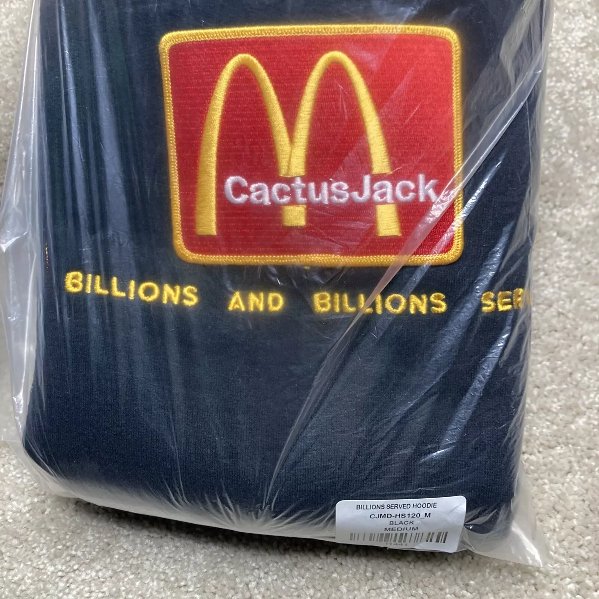 Travis scott x mcdonald's billions served hoodie washed online black