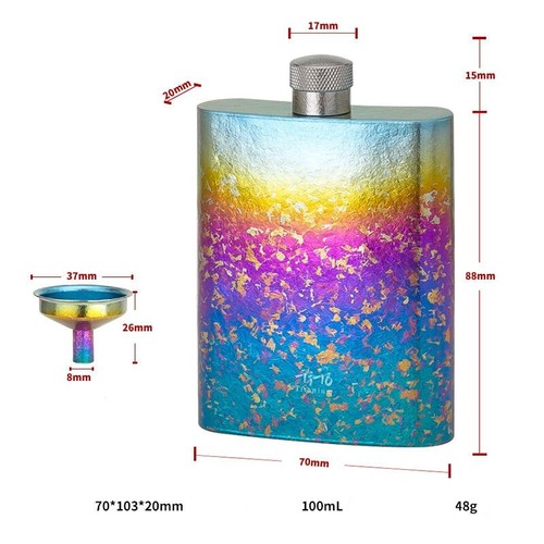 Titanium Flaon 100ml kleiner Flachmann für Outdoor Reise Weinflasche - Bild 2 von 10