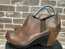 Dansko Florence Chelsea Wedge Booties Brown Leather EU40 Women  s US Size 9.5-10