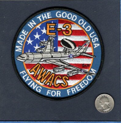 E-3 Sentry Awacs USAF Early Warning Geschwader Boeing Flugzeug Jacke Crew Patch
