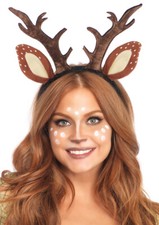 Leg Avenue Fawn Ear Antler Headband, Brown, One Size