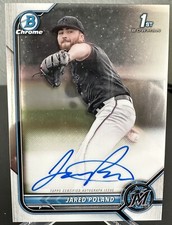 2022 Bowman Draft Chrome Jared Poland 1st Bowman Auto #CDA-JPD Miami Marlins