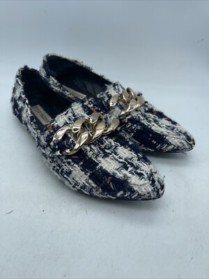 Steve Madden Navy Famed Woven Loafer Size 8.5