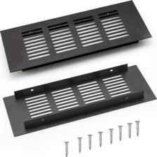 2 Pcs Air Vent Grille Cover, 200 mm Black Square Aluminum Alloy Black Vent Cover