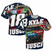 Kyle Busch # 18 Nascar 2022 Sublimated Patriotic Men's Shirt, Large