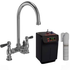 LSC Traditional Bridge 3in1 Chrome & Black Boiling Hot Water Kitchen Tap & Tank