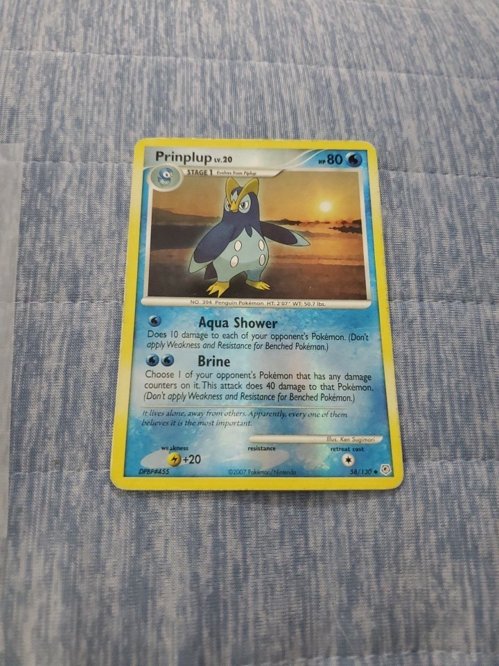 POKEMON TCG PRINPLUP 58/130 DIAMOND AND PEARL BASE SET REVERSE FOIL 
