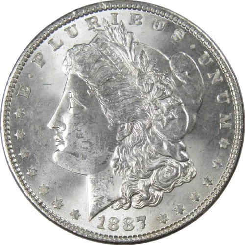 1887 Morgan Dollar BU Uncirculated Mint State 90% Silver $1 US Coin Collectible