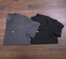 FIGS Technical Collection Mens XL V-Neck Scrub Tops Lot of 2 Navy Blue  Gray