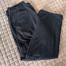 Wrangler Fleece Lined Cargo Pants Black Workwear Utility 34x30