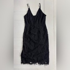 Astr the Label Floral Black Lace Midi Dress Bodycon Spaghetti Strap Size S