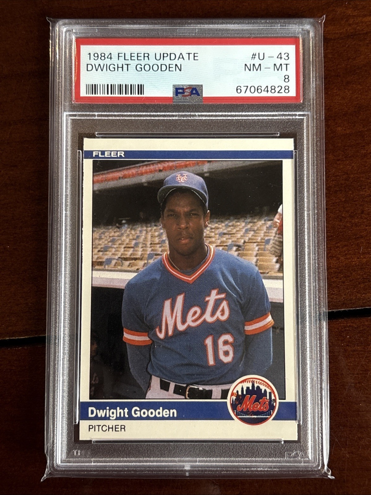 1984 Fleer Update Dwight Gooden Rookie U-43 PSA 8 Mets RC