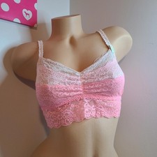 VTG VS PINK Ombr  Lace Bralette Size Lg Pink