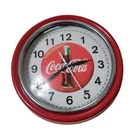 Vintage Coca-Cola Red Metal & Chrome Retro Clock Battery Operated 9"