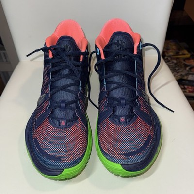 NIKE Kyrie 7 Midnight Navy Basketball Sneakers Neon Green