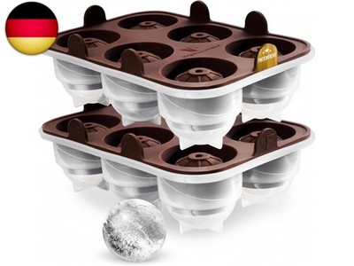Neighbour s Friend Patentierte Runde Eiswürfelform 2er Pack - XXL Eiskugelform f
