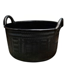 Large Bucket with Handles 30L/8-Gal Natural Rubber Bucket Multi Use Yard Waste