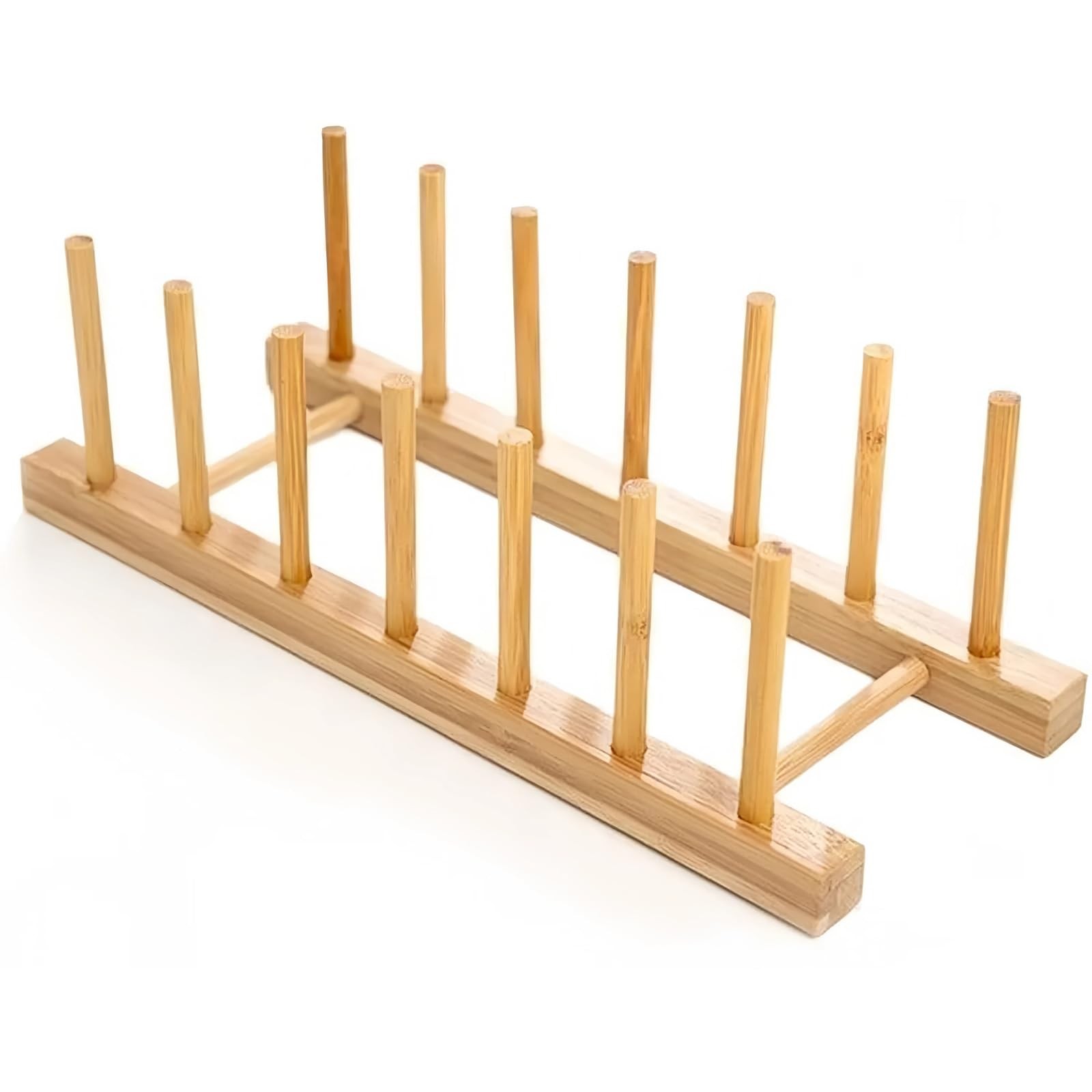Bamboo Dish Drying Rack, Plate Rack Holder, Kitchen Organizer for Dish/Cup/Pl...