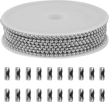 16.4ft Ball Bead Chain Stainless Steel Bulk Necklace Chain with 20 Connectors
