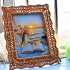 Two Piece Set Boho Rattan Photo Frames for Coastal and Farmhouse Style
