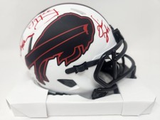 Jim Kelly Thurman Thomas Andre Reed Signed Buffalo Bills Lunar Mini Helmet BAS B