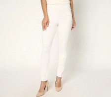 Belle by Kim Gravel Regular Ponte Triple Topstitch Ankle Leggings Size 8 Cream