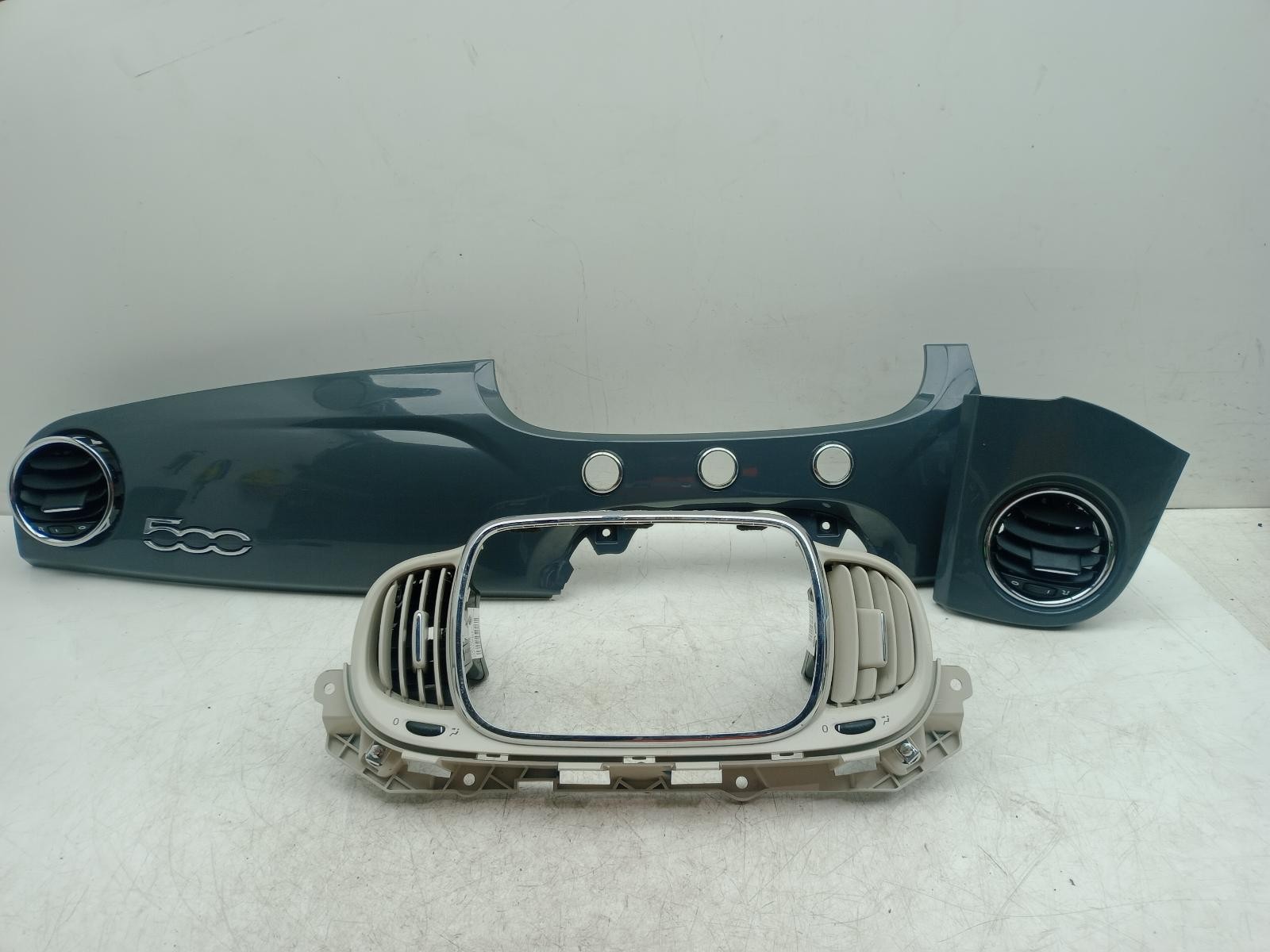 FIAT 500 AIR VENT DASHBOARD TRIM SET BLACK IVORY 735642984 MK1 2014 - 2021