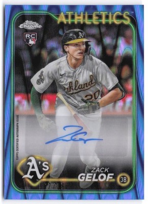 2024 Topps Chrome Update #AC-ZG Zack Gelof Autographs Blue Wave Refractor 87/150