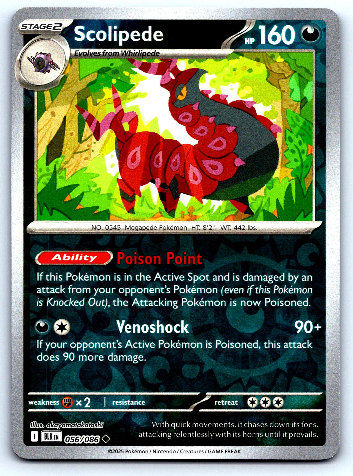 Scolipede Black Bolt #56 Reverse Holo NM Pokemon Card