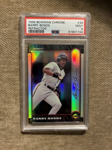1998 Barry Bonds Bowman Chrome Refractor SP #34 PSA MINT 9