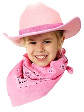 Junior Cowboy Hat with Bandanna, Pink Sparkle, youth