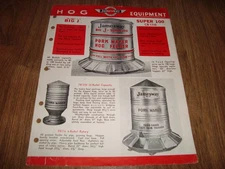 Vintage Jamesway Hog Equipment Big J Super 100 Brochure Double Sided SingleSheet