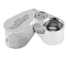 40X Jewelers Loupe Jewelry Loop Coin Magnifier Light Pocket LED Magnifying Glass