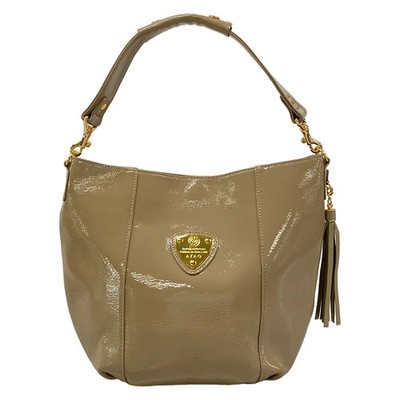 ATAO Gray Beige Patent Leather Handbag