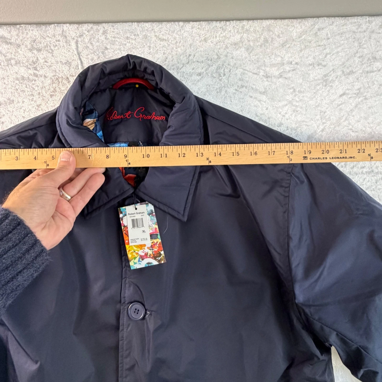 Robert Graham Men's Navy XL Full Zip Jacket Bold Floral Coat RGF24R39 MSRP: $275 image 9