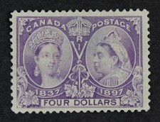 CKStamps: Canada Stamps Collection Scott#64 $4 Jubilee Unused NG Thin