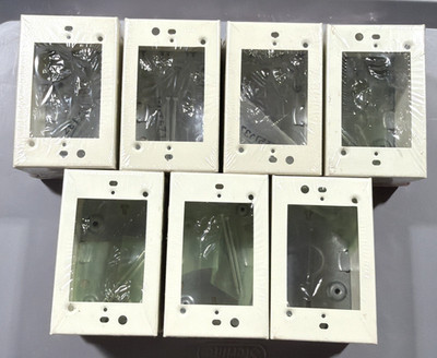 7 x Wiremold V5744 Extra Deep Switch & Receptacle Box 2-3/4'' (70mm) Deep Ivory