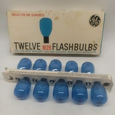 GE   M2B   Flashbulbs   Vintage   Ten 10x Blue Bulbs   Camera