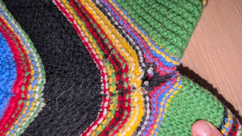 Cárdigan Suéter Vintage Liz Claiborne Mezcla Lana Colorido Nórdico Talla L Color Negro Foto 4 de 4