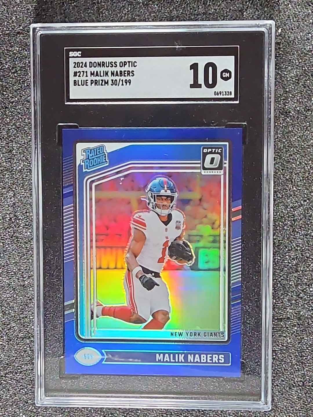 2024 Panini Donruss Optic - Rated Rookie Malik Nabers #271 Blue Prizm /199 (RC)