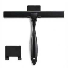 Shower Squeegee, 10-Inch Matte Black Squeegee, All-Purpose Stainless Steel Sq...