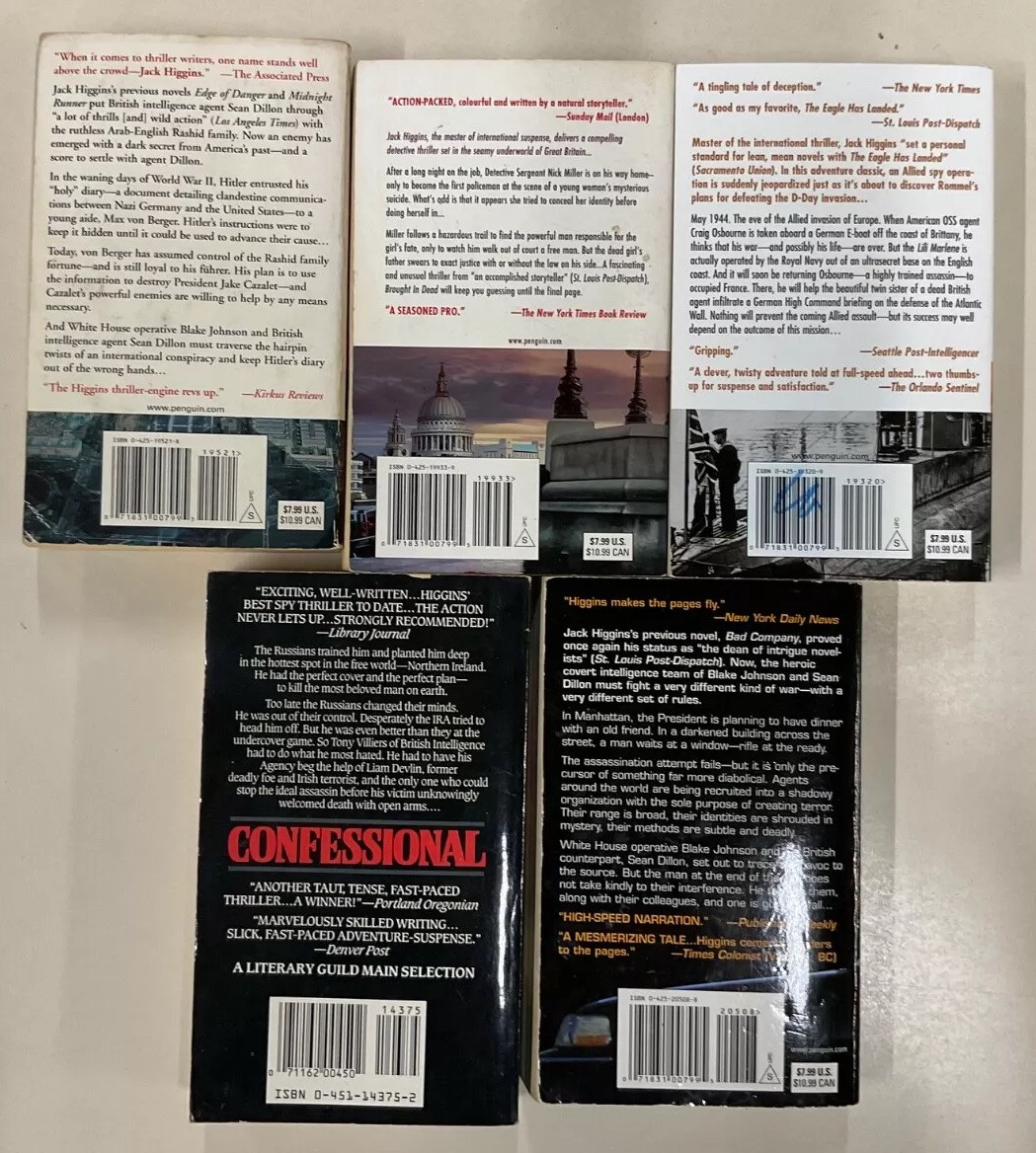 Jack Higgins PB Lot of 20 Dark Justice, Cold Harbour