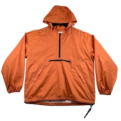 Vintage Gap Anorak Jacket Mens L Orange Hooded 1/2 Zip Pullover Windbreaker