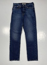 Levi's Premium Wedgie Straight Denim Jean Button Fly Dark Wash Size 25 25x27 