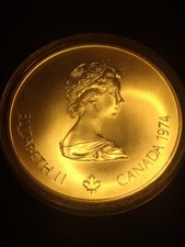 1974 CANADA Elizabeth II Olympics Montreal TORCH OLD Silver $5 Coin NGC i106460