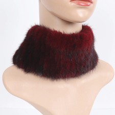 New Wine Maroon Mink Knitted Mink Knitted Fur Headband Ear Neck Warmer Beautiful